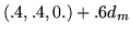 $(.4, .4, 0.) + .6 d_{m}$